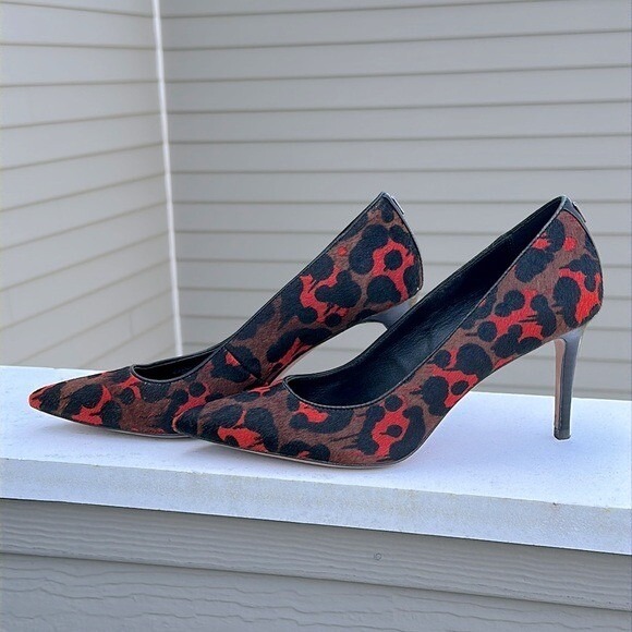 Coach Smith Wild Beast Haircalf Black/Brown/ Reddish-Orange Pumps Size 7.5 - Picture 1 of 8